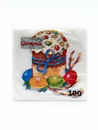 Пасхальные салфетки бумажные Гармония цвета «Пасхальный кулич», 1 слой, 24×24 см, 100 шт. - Фото 2