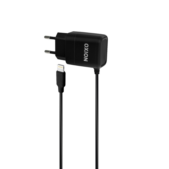 

Сетевое зарядное устройство OXION OX-QC502BK, 2 А, кабель Lightning, 1 м, черное