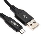 Кабель OXION OX-DCC333BK, USB - microUSB, 1 м, быстрая зарядка, стяжка, черный - фото 10321916