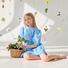 Платье для девочки MINAKU: Cotton collection, однотонное, голубое, рост 140 см - Фото 10