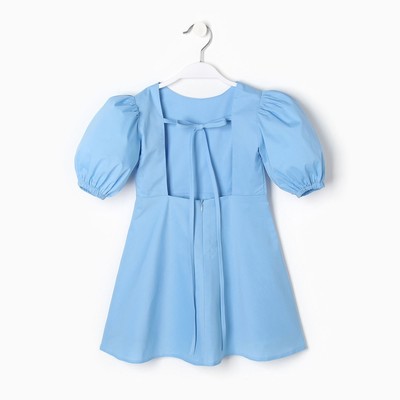 Платье для девочки MINAKU: Cotton collection, однотонное, голубое, рост 152 см