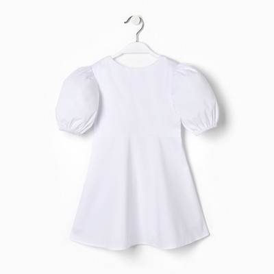 Платье для девочки MINAKU: Cotton collection, однотонное, белое, рост 146 см