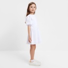 Платье для девочки MINAKU: Cotton collection, однотонное, белое, рост 152 см - Фото 3