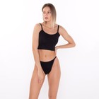 Трусы танга женские, цвет чёрный, размер 52 - фото 41583361