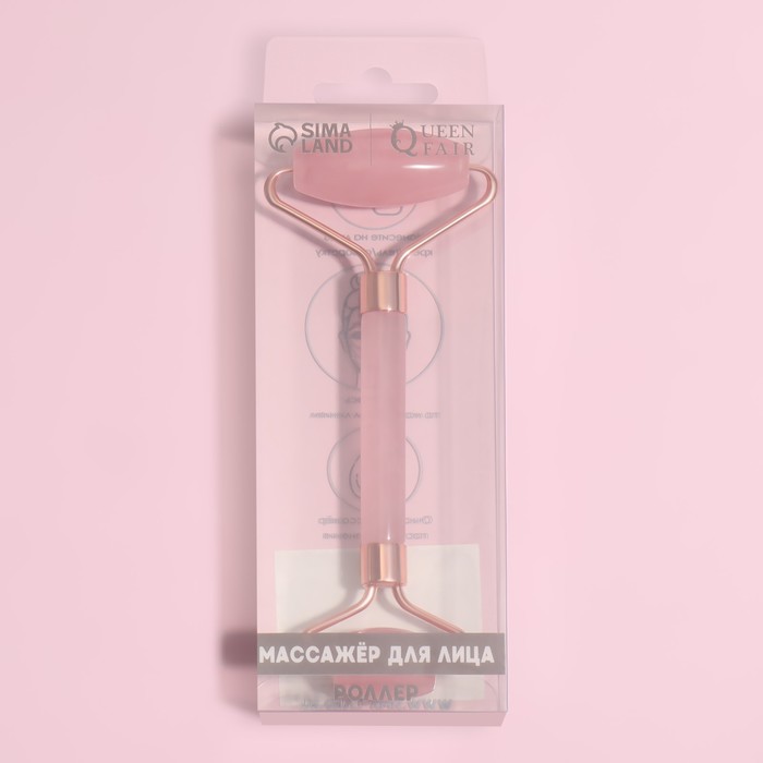 Массажёр для лица и зоны декольте, 14,5 × 6 см, PVC-коробка, цвет розовый 33690
