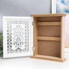 Ключница дерево 6 крючков "Растительный узор" 21х6,9х26,5 см - фото 22071925