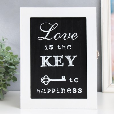 Ключница дерево 6 крючков "Любовь - это ключ к счастью" 20х5,3х26 см