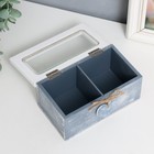 Шкатулка для чая с делениями «Звёздное сердце», дерево, стекло, 16.4×9×7 см - Фото 2