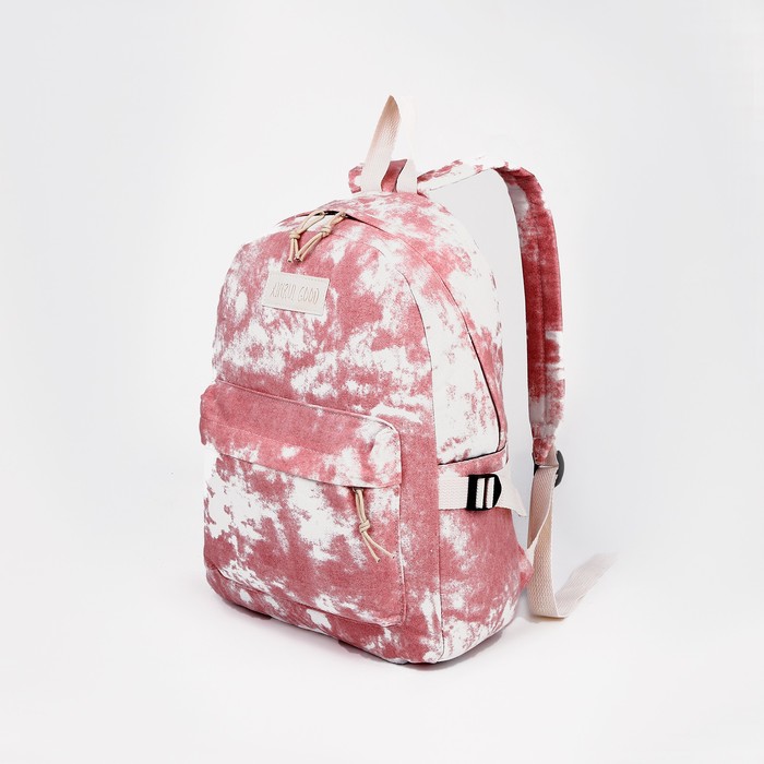 Рюкзак молодёжный из текстиля на молнии, 3 кармана, цвет розовый - Фото 1