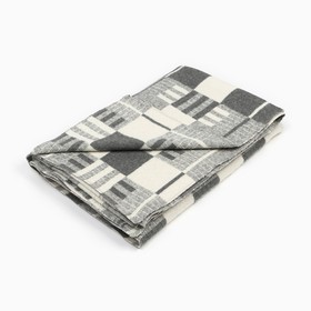 Одеяло байковое Экономь и Я "Клетка" цвет серый, 140х200 ±5см, 100% хлопок, 400г/м2
