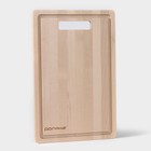 Доска разделочная с желобом Доляна «Классика» 30×20×0.8 см, массив берёзы - Фото 2