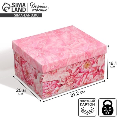 Коробка подарочная складная, упаковка, «Цветы», 31×25.5×16 см