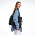 Сумка женская на молнии TEXTURA, большой размер, цвет чёрный - фото 24098887