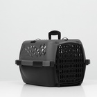 Переноска для животных с пластиковой дверью, 40×32×26, серая - Фото 2
