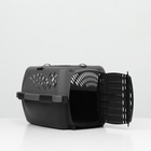 Переноска для животных с пластиковой дверью, 40×32×26, серая - Фото 12