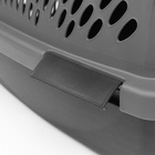 Переноска для животных с пластиковой дверью, 40×32×26, серая - Фото 4