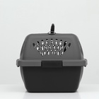 Переноска для животных с пластиковой дверью, 40×32×26, серая - Фото 9