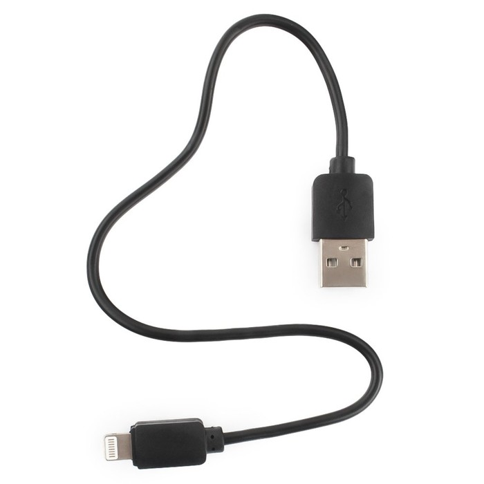 Кабель Cablexpert GCC-USB2-AP2-0.3M, Lightning - USB, 0.3м,зарядка + передача данных, черный - фото 51460072