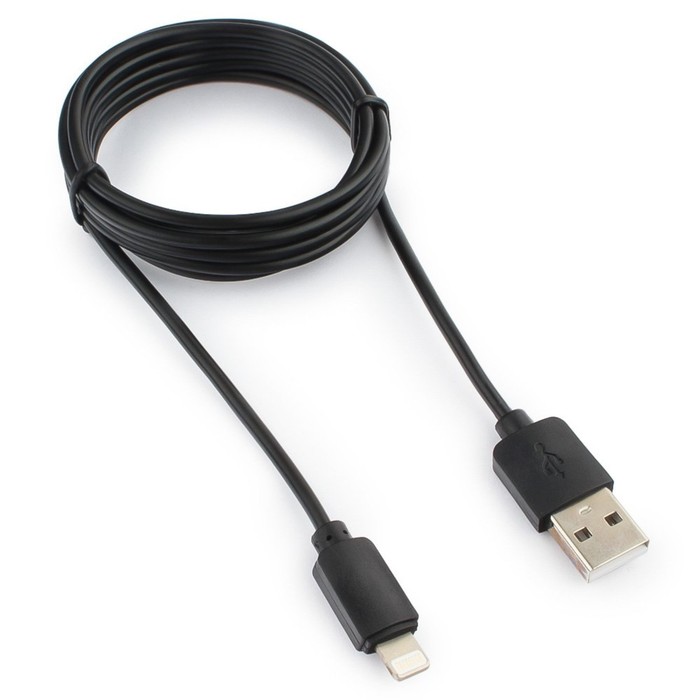 Кабель Cablexpert GCC-USB2-AP2-6, Lightning - USB, 1.8 м, зарядка+передача данных, черный - фото 51460084