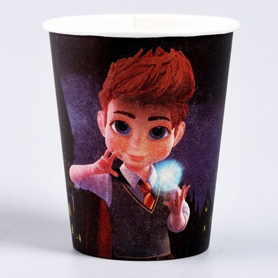 Посуда одноразовая бумажная для праздника «Волшебного дня рождения!», 6 тарелок, 6 стаканов, гирлянда, фокусы