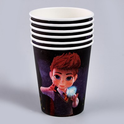 Посуда одноразовая бумажная для праздника «Волшебного дня рождения!», 6 тарелок, 6 стаканов, гирлянда, фокусы