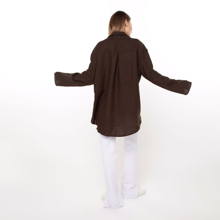 Рубашка женская, цвет тёмно-коричневый, размер 48 60989