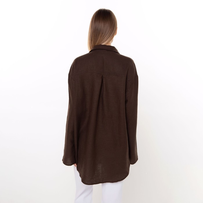 Рубашка женская, цвет тёмно-коричневый, размер 50 60990