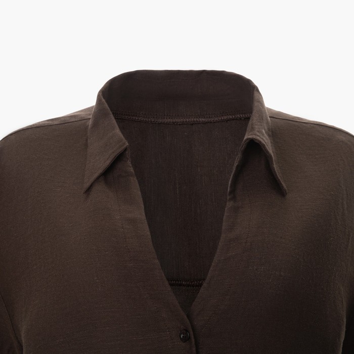 Рубашка женская, цвет тёмно-коричневый, размер 50 60990