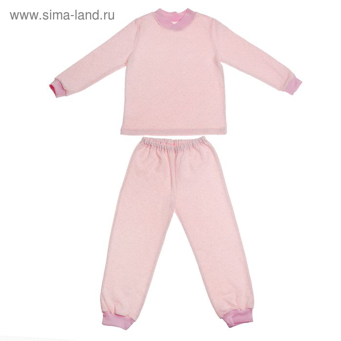 Пижама теплая для девочки, рост 134 см, цвет розовый - Фото 1