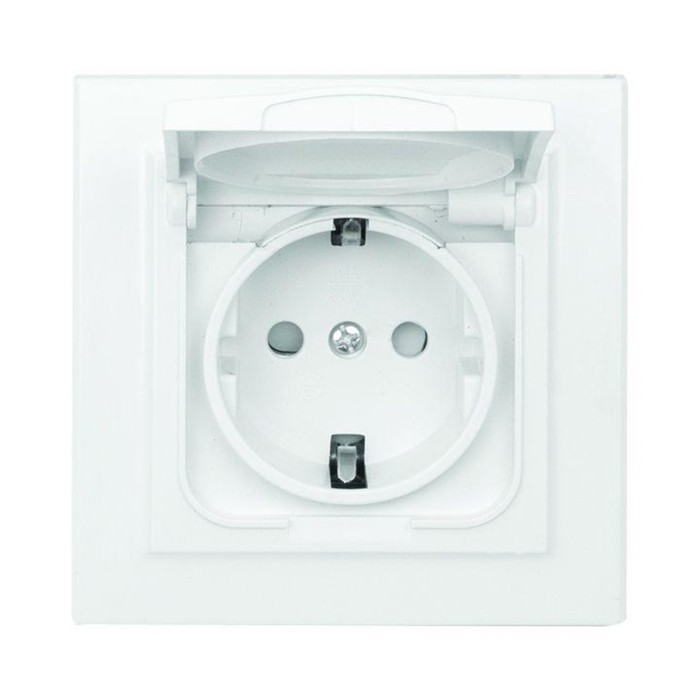 Розетка EKF ERR16-029-100-44 «Минск», СП, 1 розетка, с заземлением, цвет белый - Фото 1