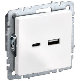 Розетка IEK BR-U22-018-K01 BRITE, цвет белый