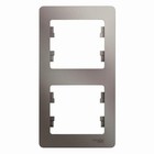 Рамка для розетки/выключателя SchE GSL001206 Glossa, вертикальная, цвет платина - фото 4059014