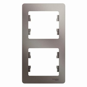 Рамка для розетки/выключателя SchE GSL001206 Glossa, вертикальная, цвет платина