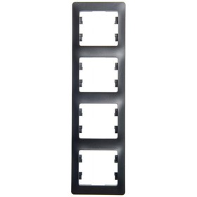 Рамка для розетки/выключателя SchE GSL000708 Glossa, вертикальная, цвет антрацит
