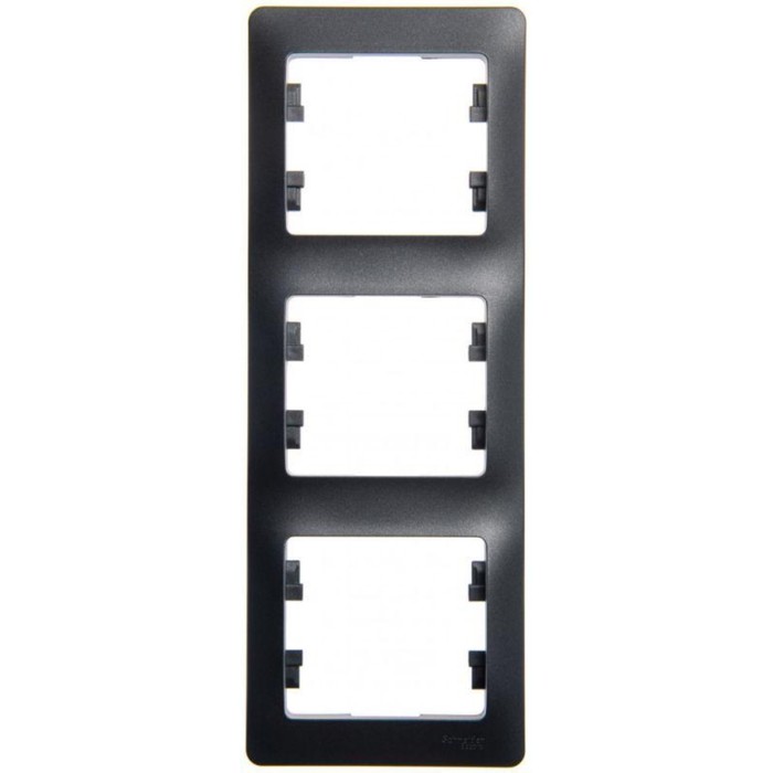 Рамка для розетки/выключателя SchE GSL000707 Glossa, вертикальная, цвет антрацит - Фото 1