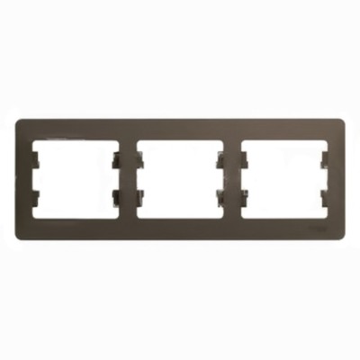 Рамка для розетки/выключателя SchE GSL000803 Glossa, горизонтальная, цвет шоколад