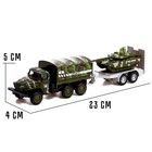 Грузовик металлический «УРАЛ «Армия с прицепом», инерция, масштаб 1:43, цвет зелёный - Фото 3