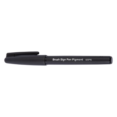 Фломастер-Кисть для каллиграфии Pentel Brush Sign Pen Pigment, 1,1 - 2,2 мм, чернила чёрные