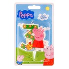 Свеча для торта цифра "Peppa Pig" зелёная "3" - Фото 2