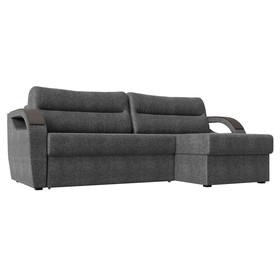 Угловой диван «Форсайт», правый угол, механизм еврокнижка, рогожка, цвет серый