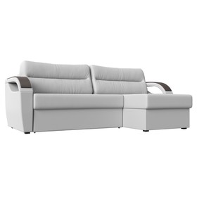 Угловой диван «Форсайт», правый угол, механизм еврокнижка, экокожа, цвет белый