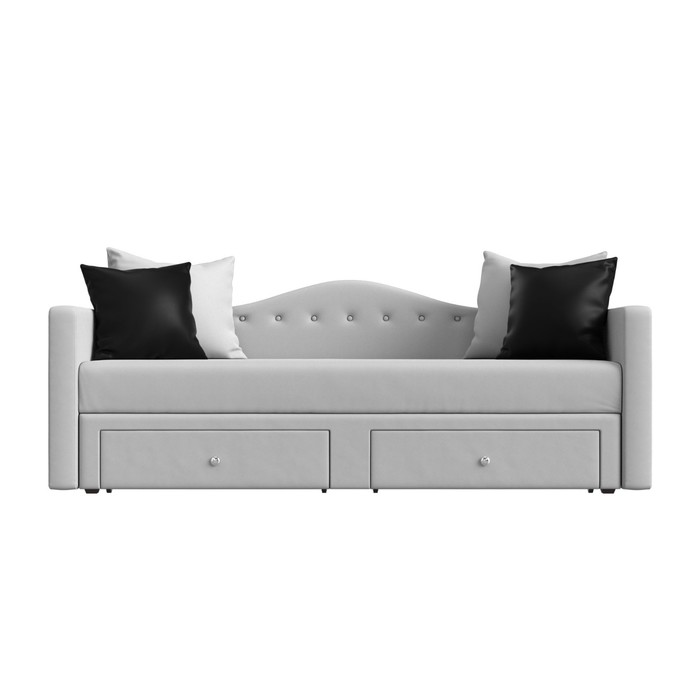 Детский прямой диван «Дориан», экокожа, цвет белый / чёрный - фото 1884118460