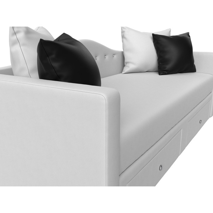 Детский прямой диван «Дориан», экокожа, цвет белый / чёрный - фото 1884118470