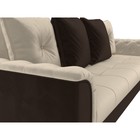 Прямой диван «Сиеста», механизм книжка, микровельвет, цвет бежевый / коричневый - Фото 4