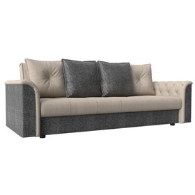 Прямой диван «Сиеста», механизм книжка, рогожка, цвет бежевый / серый
