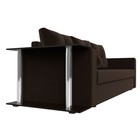 Прямой диван «Атланта Лайт», стол слева, механизм еврокнижка, микровельвет, коричневый 9555048