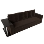 Прямой диван «Атланта Лайт», стол слева, механизм еврокнижка, микровельвет, коричневый 9555048