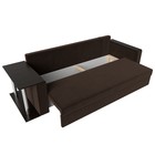 Прямой диван «Атланта Лайт», стол слева, механизм еврокнижка, микровельвет, коричневый 9555048