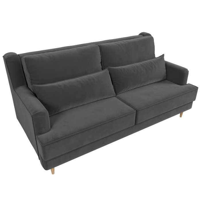 Прямой диван «Джерси», велюр, цвет серый - фото 1907656163