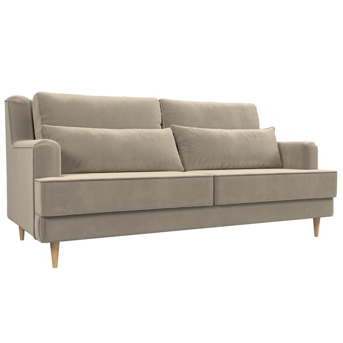 Прямой диван «Джерси», микровельвет, цвет бежевый - Фото 1